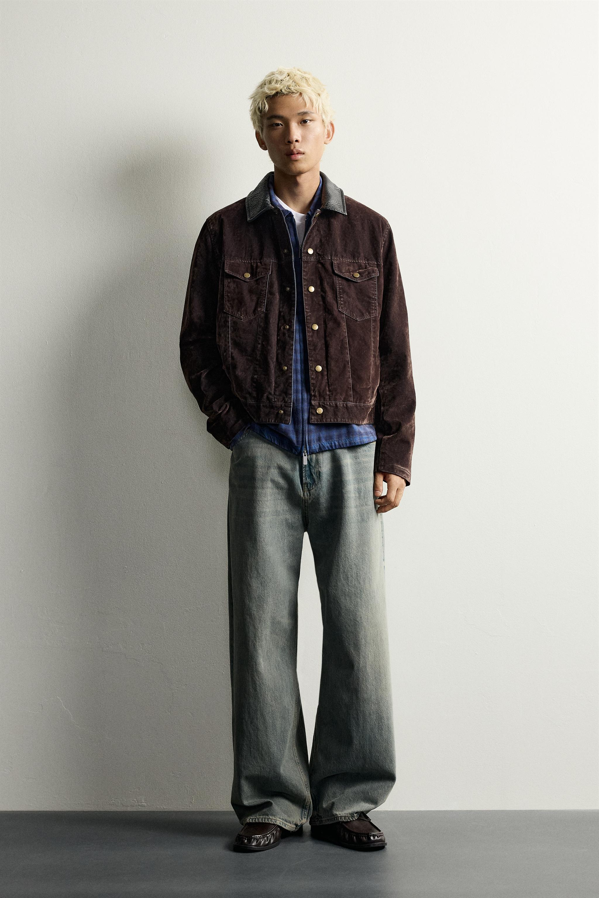 BLOUSON FLOQUÉ AVEC COL EN CONTRASTE